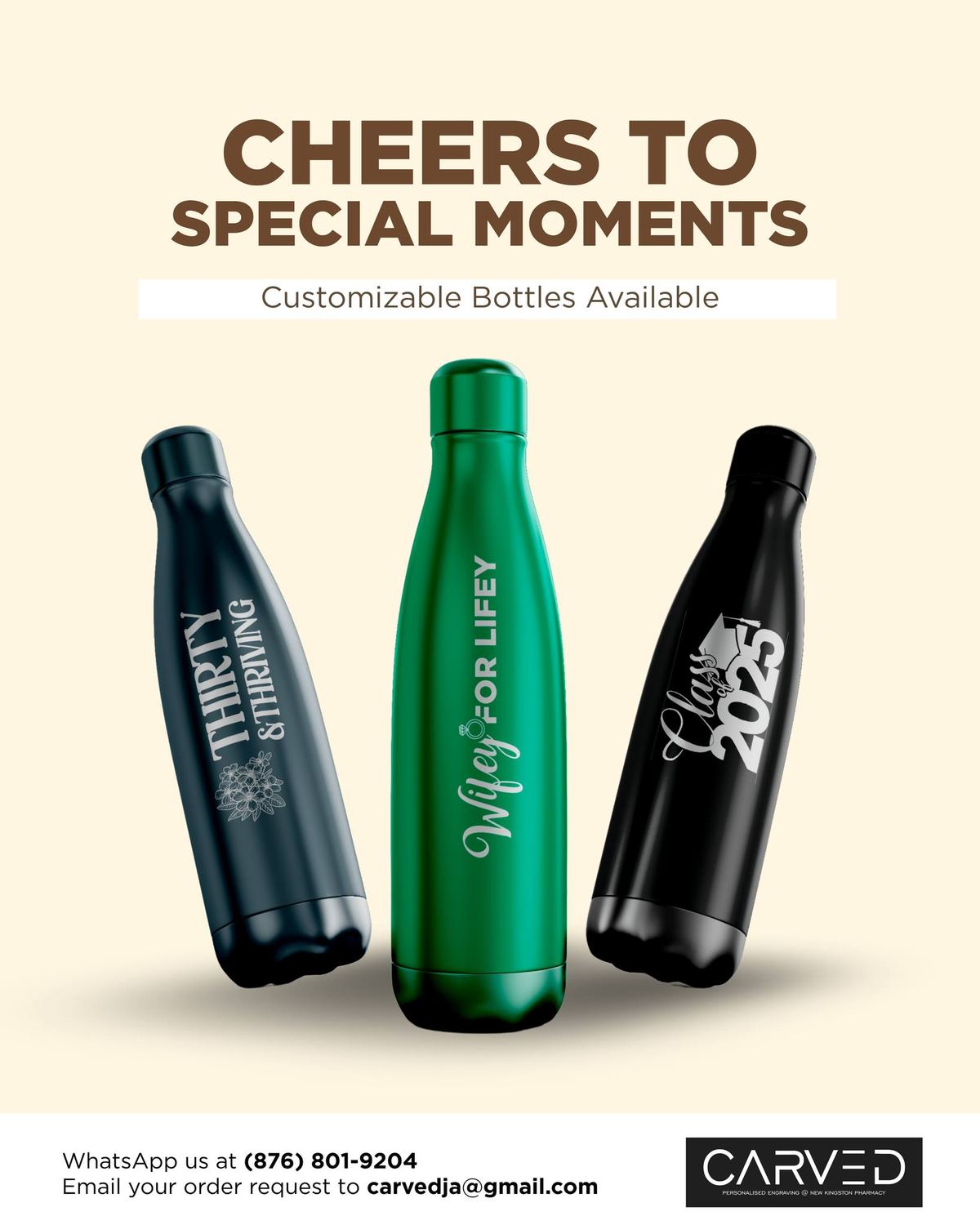 Customizable bottle for birthdays, graduations and weddings