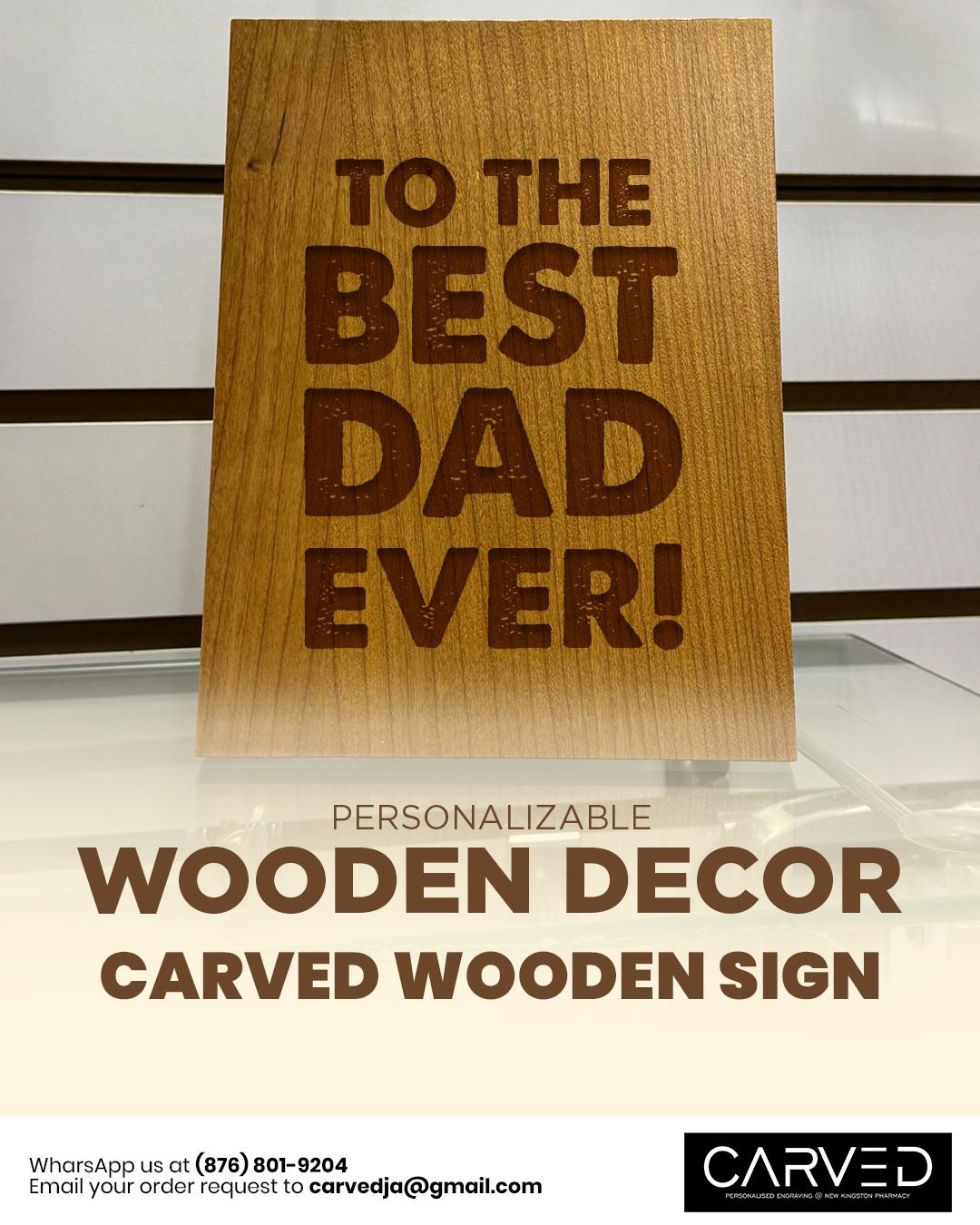 Engraved wooden board keepsake for birthdays, weddings, baby showers and retirements