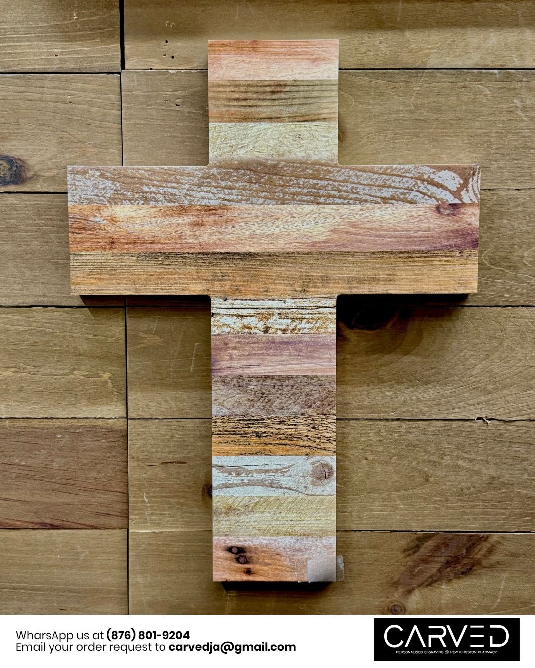 Engravable wooden cross for baptisms, confirmations and memorials